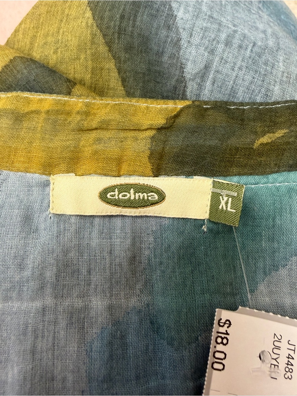 Dolma Relaxed Blue and Olive Abstract Print Tunic - Picture 5 of 5